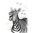 thumbnail image 2 of Pinto, Patricia 15x18 White Modern Wood Framed Museum Art Print Titled - Happy Zebra, 2 of 4