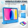 thumbnail image 4 of iPad 10th Generation Kids Case 2022, New iPad 10.9 inch 2022 case, Shockproof, Silicone Rubber EVA Portable Handle Stand Protective Kids Cover Case for iPad 10th Generation 2022 10.9 Inch, Blue, 4 of 5