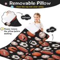 thumbnail image 3 of Football and Basketball Black Pattern Teens Toddler Nap Mat with Pillow, Sleeping Mat Bag for Preschool Daycare 59"x22", 3 of 6
