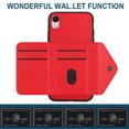 thumbnail image 6 of for iPhone XR Slim Case with Card Holders and Strap for Women, iPhone XR Phone Case Wallet PU Leather Kickstand RFID Blocking Flip Shockproof Wallet Case - Red, 6 of 11