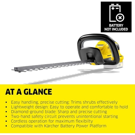 HGE 18-45 Cordless Hedge Trimmer with Rotating Handle and Diamond-Ground Blade - 17" Cutting Length - Tool Only