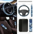 thumbnail image 3 of Renewold Wolf Forest Blue Car Seat Cover Full Set 15 PCS, with Steering Wheel Cover Seat Belt Strap Pad Trash Bag Mount Phone Holder Rearview Mirror Accessories Cup Holder Keychain, 3 of 7