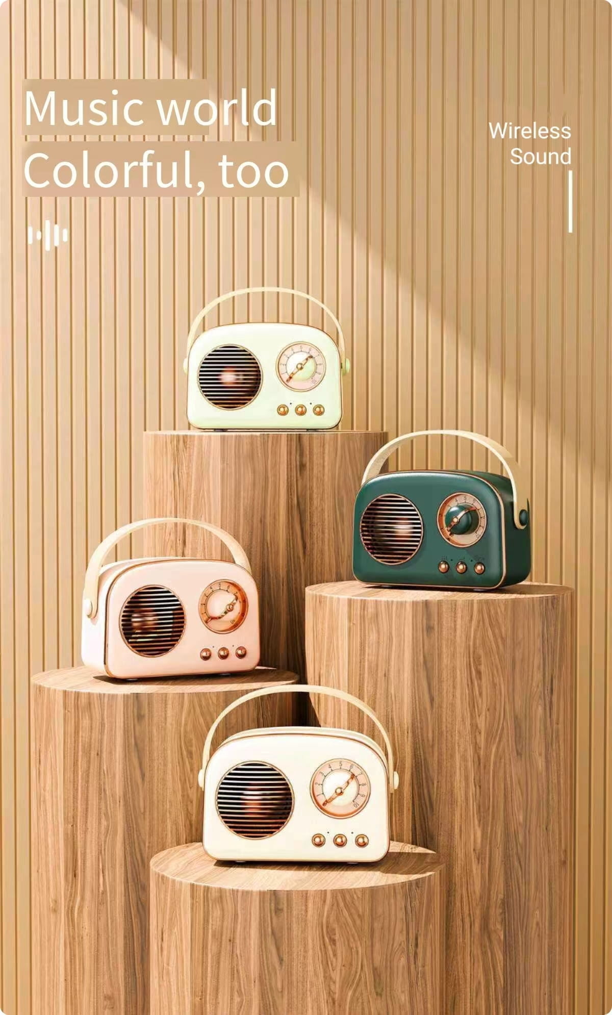 Rucfhh T20 Bluetooth Speaker Portable,retro bluetooth speaker,bluetooth speaker with fm radio,USB TF Card Support 1 Pack