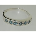 thumbnail image 5 of LBG 925 Sterling Silver Natural Aquamarine Womens Band Ring - Sizes 4 to 12 Available, 5 of 6