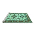 thumbnail image 2 of Ahgly Company Machine Washable Indoor Square Persian Turquoise Blue Traditional Area Rugs, 8' Square, 2 of 4