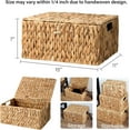 thumbnail image 2 of Large Water Hyacinth Baskets for Organizing, Wicker Basket with Lid for Shelves, Storage Basket with Lid and Built-in Handles, 1 Pack, 2 of 15