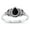 Black Simulated Onyx, variant on CHOOSE YOUR COLOR Vintage Celtic Simulated Turquoise Ring .925 Sterling Silver Band Blue CZ Female Size 6