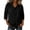Black, variant on LEKWK Linen Tops for Women 3/4 Sleeve Button Down Tunic Tops Loose Fit V Neck Lightweight Solid Shirts Summer Beach Vacation Daily Outfits