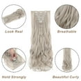thumbnail image 2 of MY-LADY 24inch 8PCS 18Clip in Hair Extensions Full Head Curly Wave Synthetic Clip Weft HairPiece Wavy Hairpiece for Women Girls, 2 of 8