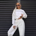 thumbnail image 2 of 2026 New Fashionable Long-Sleeved Striped Sweatshirt and Pants Sports Suit Casual Two-Piece Set for Women, 2 of 5