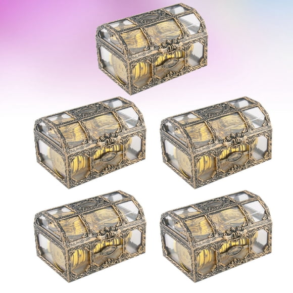 HEALEEP Plastic Pirate Treasure Chest for Kids to Store Toys and Coins in Creative Pieces