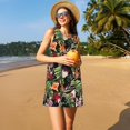 thumbnail image 3 of Disketp Watercolor Tropical Flowers para Vestido sin Mangas para Mujeres, Vestidos de Verano para Mujeres, Casual y Holgado para la Playa, 3 of 7