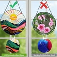 thumbnail image 3 of Sun Mountains Stained Glass Window Hanging, Sun Catcher Panel Boho Wall Art Decor with Chain, Hand Painted Glass Gifts for Fathers Day, Mom, Dad, Son, Daughter, Grandfather, Grandmother, 3 of 5