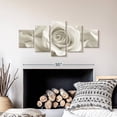 thumbnail image 3 of Elephant Stock Pure White Roses Wall Art - Horizontal Multi Panel Canvas - Living Room Wall Decor - Floral And Botanical Multi Panel - Gray And Decor - 36" x 15", 3 of 8