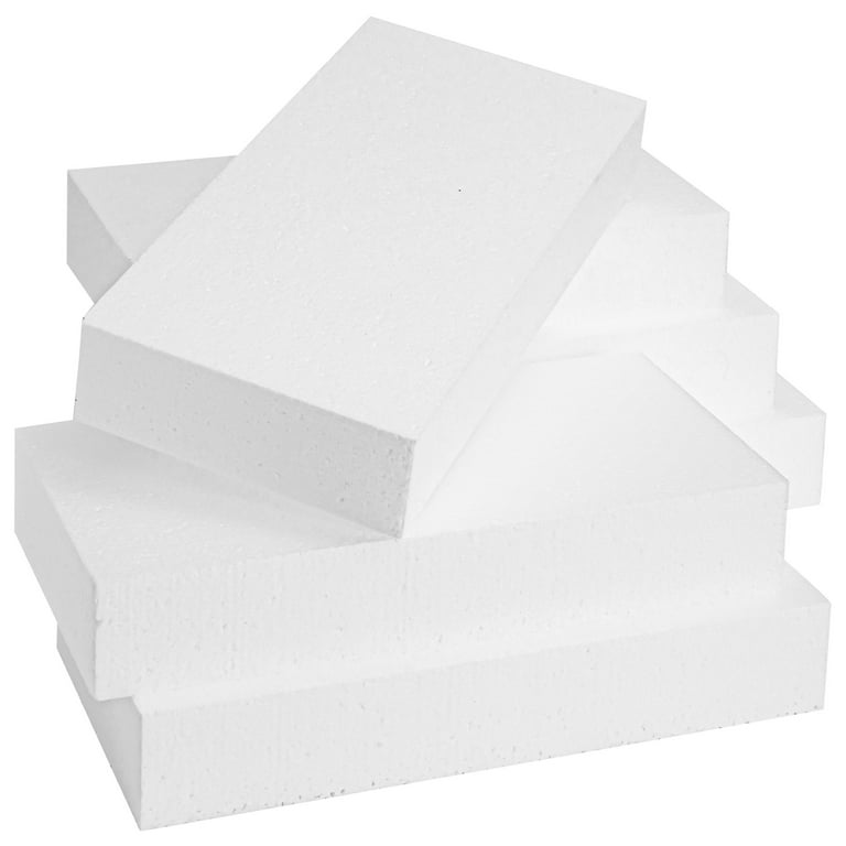 Foam Rectangle, Arts and Crafts Supplies (12 x 6 x 2 in, 6 Pack)