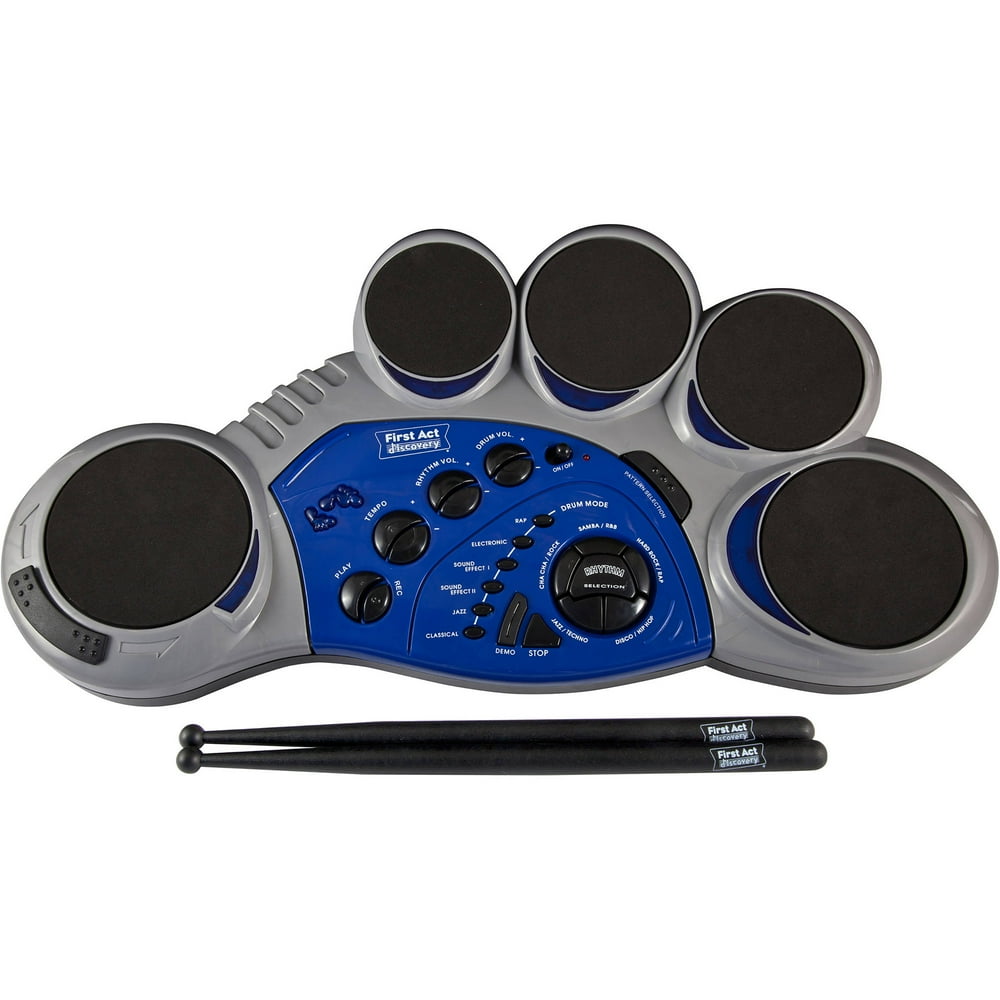 First Act Discovery Pad Electronic Drum Pad Light FD213, Silver