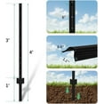 thumbnail image 3 of Metal Fence Post 4 Feet Black, Pack of 15, T Post for Wire Fence, No Dig Steel U Post Fencing for Lawn Garden Wire Mesh Fence Poles Sign Outdoor Light Duty, 3 of 5