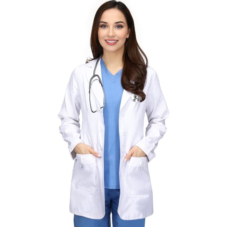 Utopia Wear Professional Womens Lab Coat Mid-Length Medical Lab Coat for Science Chemistry and College, White, X-Large