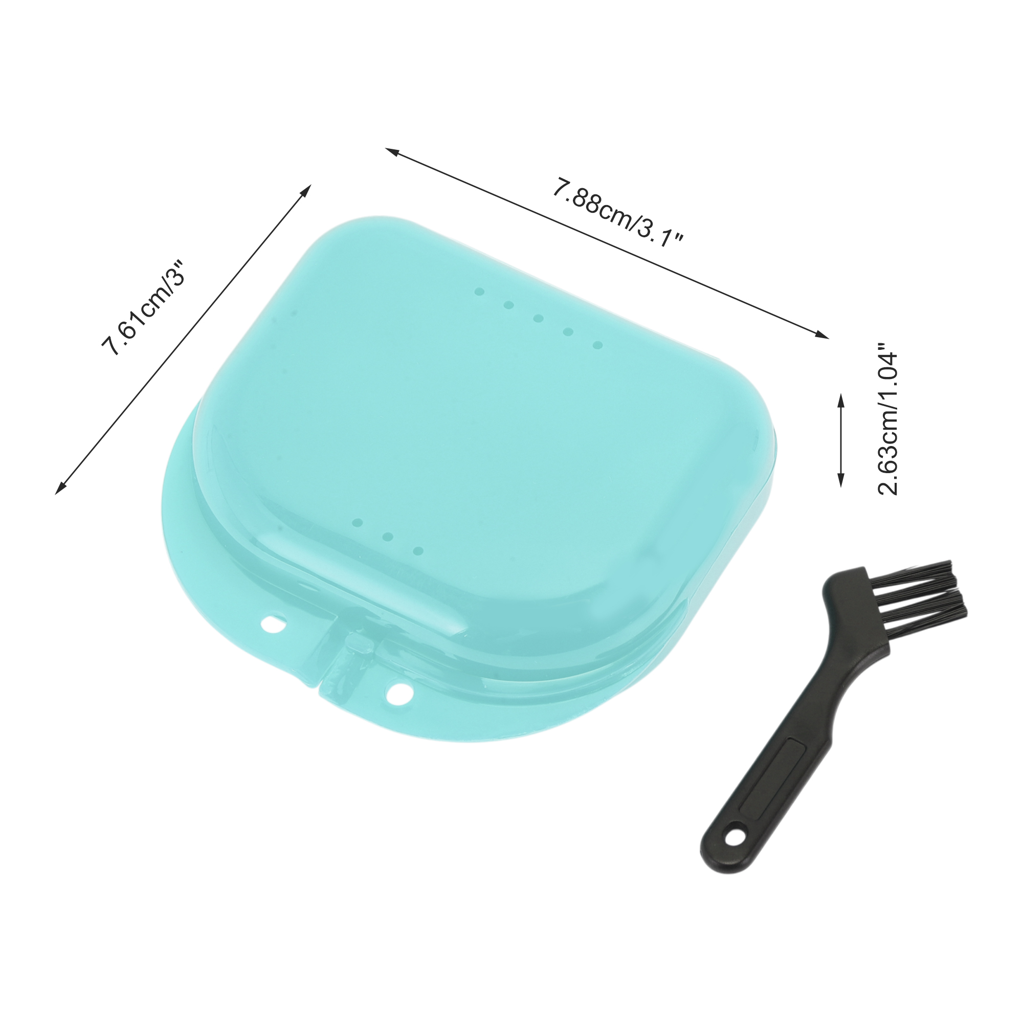 Unique Bargains Mini Braces Box with Brush 1 Set Light Blue
