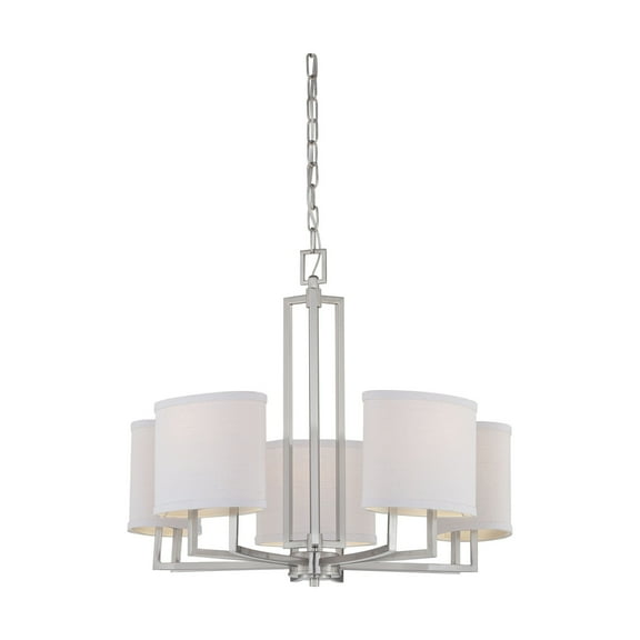 60/4755 Nuvo Lighting Gemini-Five Light Chandelier-25 Inches Wide by 21.25 Inches High     -Traditional Installation