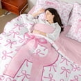thumbnail image 4 of jejeloiu Cute Personalized Gifts 7-Piece Twin Bedding Sets,First Letter R Bedding Comforter Set For Bow Lover Reversible, 4 of 8