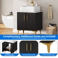 thumbnail image 6 of Dextrus Bathroom Vanity with Countertop Sink Combo 24 Inch, Modern Bathroom Storage Cabinet with Drain & Door, Black and Gold, 6 of 9