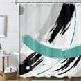 thumbnail image 2 of Black and Teal Abstract Shower Curtain, Chic Design White Grey Art Turquoise Aqua Green Fabric Shower Curtains Set for Bathroom Decorative, Restroom Decor Accessories with Hooks 72X84 Inch, 2 of 6