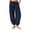 C-Navy360, variant on Womens Harem Pants Soft Cotton Casual Stretchy Drawstring Elastic Waist Ankle Length Loose Fit Tapered Pants Summer Bohomian Stylish Trousers