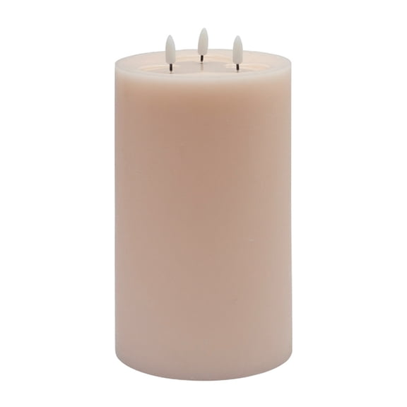 BIDK Home Large 3 Wicked LED Flameless Pillar Candle - 9.75" - Pink