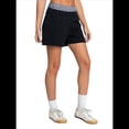 thumbnail image 2 of Pantalones Cortos Deportivos para Mujer, Informales, de Verano, con Cuadros Cosidos, Cintura Alta, para Correr y Descansar, con Bolsillos Negro S, 2 of 6