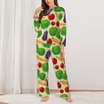 thumbnail image 2 of Fotbe Vegetable Conjunto de Pijama de Manga Larga para Mujer con Estampado, Ropa de Dormir de 2 Piezas, Conjunto de Casa Suave y Cómodo con Bolsillos-Small, 2 of 7