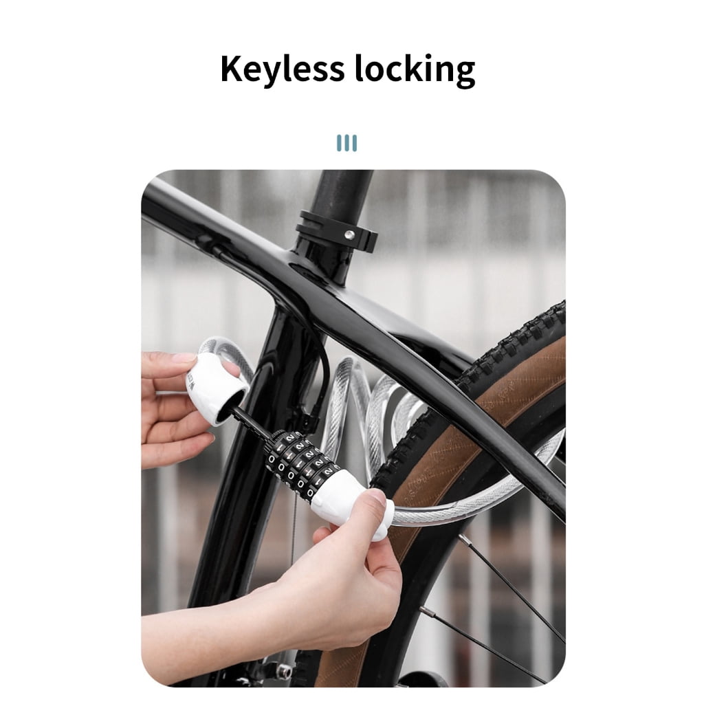 Oasiva 120cm Bike Lock Bicycles Security Lock Portable Steel Cable Lock for Cycling