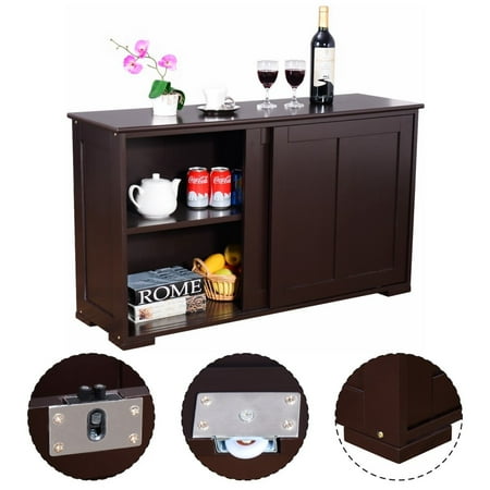 Goplus Kitchen Storage Cabinet Sideboard Buffet Cupboard Wood