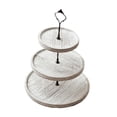 thumbnail image 2 of Soporte para pasteles y postres Plato para dulces de frutas Contenedor de almacenamiento de 3 niveles Postre versátil Blanco viejo, 2 of 9