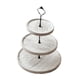 thumbnail image 2 of Soporte para pasteles y postres Plato para dulces de frutas Contenedor de almacenamiento de 3 niveles Postre versátil Blanco viejo, 2 of 9