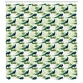 thumbnail image 2 of Ambesonne Peacock Shower Curtain, Ostrich and Monstera Art, 69"Wx70"L, Pale Green Multicolor, 2 of 2