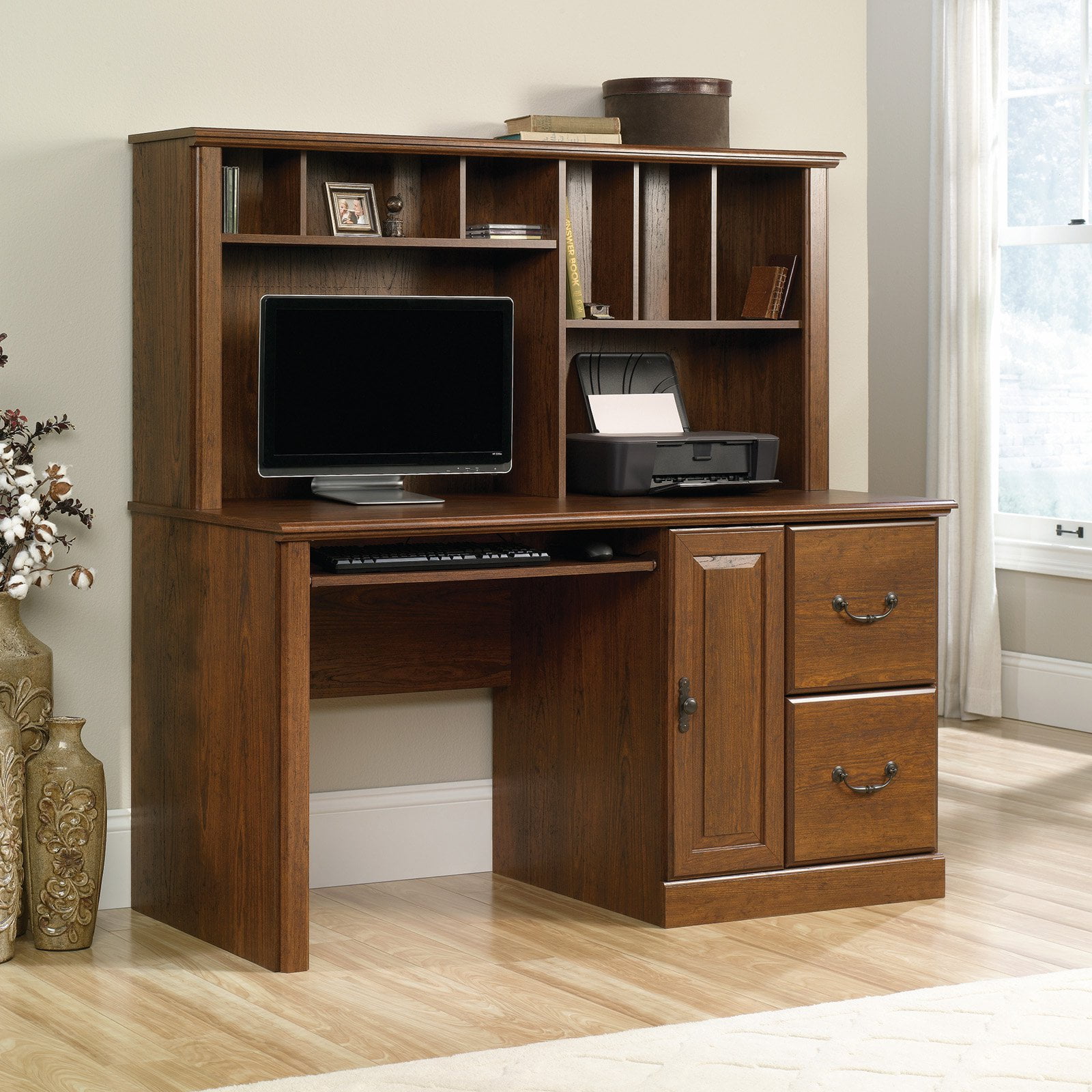 Sauder Orchard Hills Computer Desk With Hutch Milled Cherry Finish Sauder Orchard Hills Computer Desk With Hutch Milled Cherry Finish Com