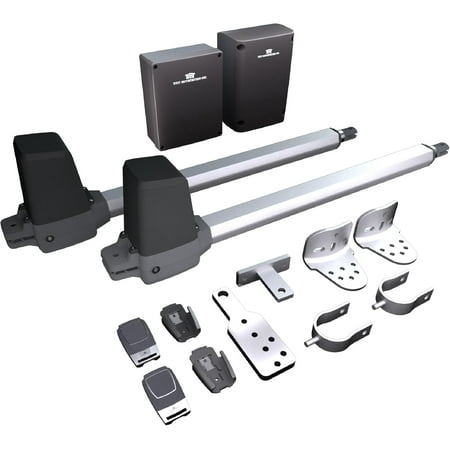 TMT Terrier 200 Dual Automatic Gate Openers Up to 8ft and 550lb Medium Duty Swing Gate Gate Openers with Remote Complete Kit for Driveway with Powerful Motor (APP Compatible)