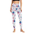 thumbnail image 1 of Gibobby Leggins estampados Pantalones yoga deportivos con estampado digital informal a la moda para el Día la Independencia las mujeres（Blanco， XL), 1 of 3