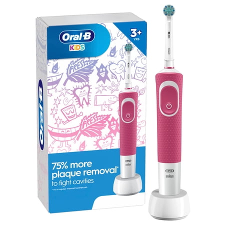 Oral-B Kids Electric Toothbrush with Sensitive Brush Head and Timer, for Kids 3+