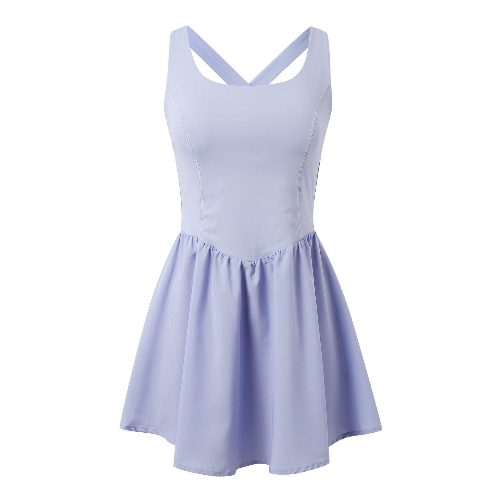 OSOLU Dresses Solid Color Tennis Dress With Built In Shorts Bra Adjustable Straps Athletic Dress For Women Summer Active Workout Dress Breathable Hawaiian Flowy Sundress