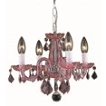 thumbnail image 1 of Elegant Lighting Rococo 15" 4 Light Royal Crystal Chandelier in Pink, 1 of 2