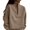 Coffee, variant on Womens Quarter Zipper Sweatshirts Long Sleeve Plus Size Plain Pullover 2026 Fall Trendy Casual Fashion Clothes Relaxed Fit Soft Tops womens clothes Light Ashy XXXL