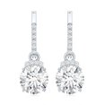 thumbnail image 2 of Rosec Jewels Lab Grown Diamond Drop Earrings (2 Carat, 6 mm, Ef-VS Quality) - Ready to Gift for Valentines Day, 925 Sterling Silver, 2 of 6