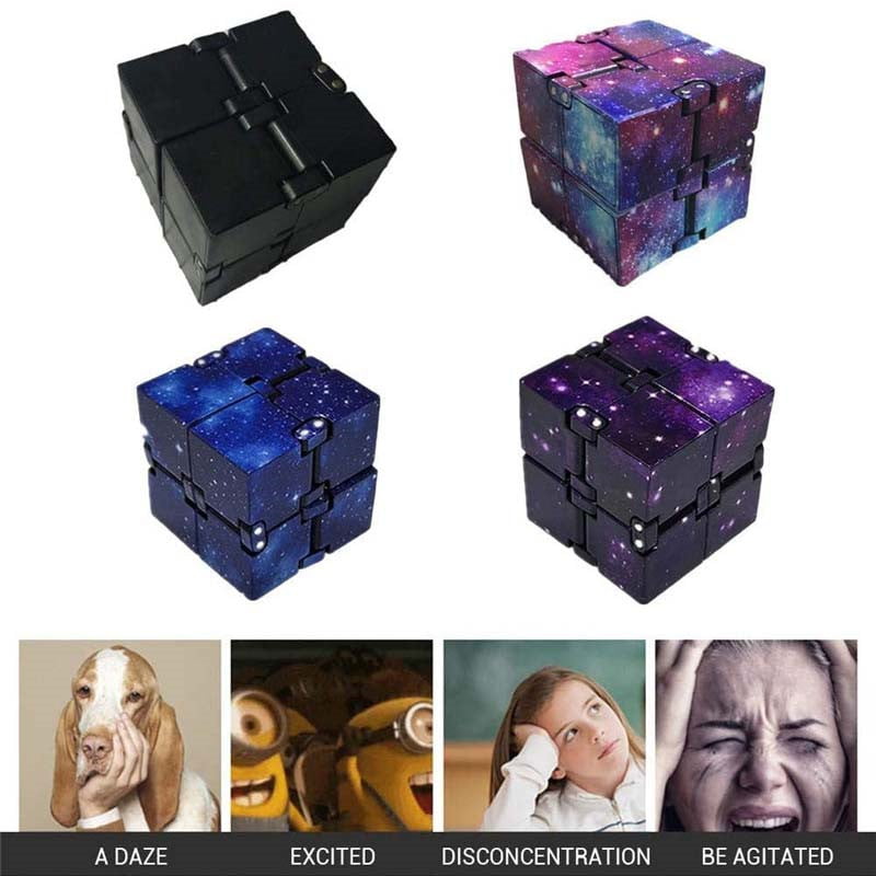 9X Sensory Infinity Cube Stress Fidget Toys Set Autism Anxiety Relief Kids Adult 