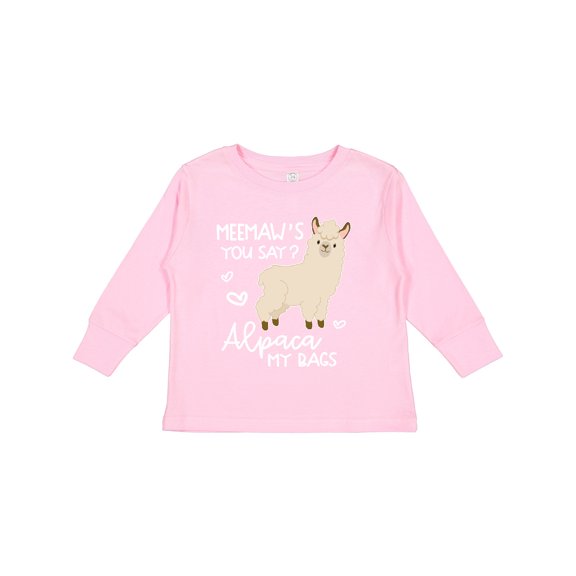 Inktastic Meemaw's You Say Alpaca My Bags Boys or Girls Long Sleeve Toddler T-Shirt