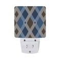 thumbnail image 2 of Brown and Blue Argyle Pattern Plaids LED Night Light Sensor Lamp Plug-in Adjustable Brightness 2 Pack, 2 of 7