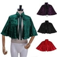 thumbnail image 2 of Nvzi Velvet Collar Shawl Short Cape Women's Accessory, One Size Fits Everyone (Red), 2 of 5