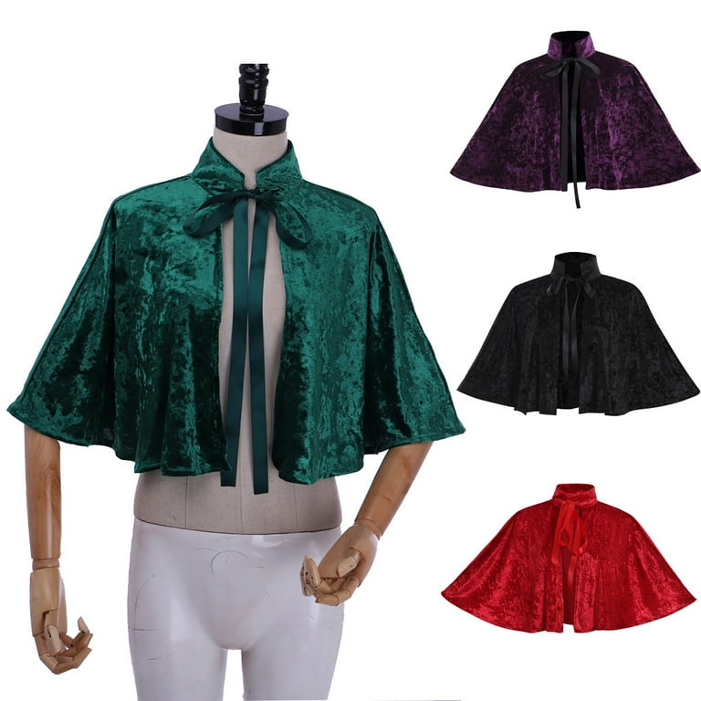 NAMZI Velvet Collar Shawl Short Cape Women's Accessory, One