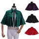 thumbnail image 2 of Zhuge Capa corta tipo chal con cuello de terciopelo, accesorio para mujer, talla única (morado), 2 of 4